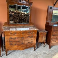 Set mobili camera vintage legno e marmo