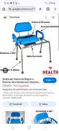 Sedia doccia per disabile più deambulatore ascell