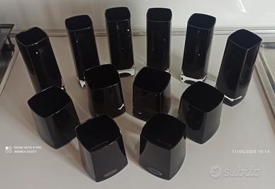 SET BICCHIERI VETRO NERO 