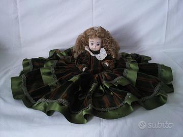 Bambola Porcellana Seduta Letto Top Regals Vintage