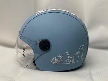 casco la linea vespa rivestito ecopelle azzurro ri