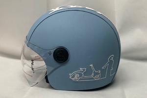 casco la linea vespa rivestito ecopelle azzurro ri