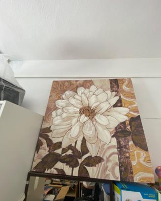 Quadro moderno “Le manie “grande fiore bianco 