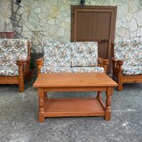 Set salotto da esterno/interno in legno massiccio
