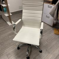 Sedia da ufficio similpelle bianca
