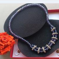 Collana girocollo cristallo viola e strass