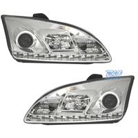 FARI FORD FOCUS 04-08 LUCE DIURNA REALE FONDO CROM