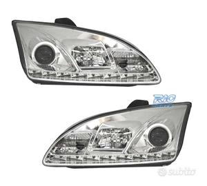 FARI FORD FOCUS 04-08 LUCE DIURNA REALE FONDO CROM