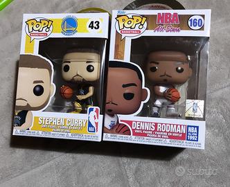 Lotto funko pop nba stephen curry e rodman 160