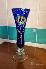 Vaso vetro di Murano Gupex blu cobalto – oro 24 k