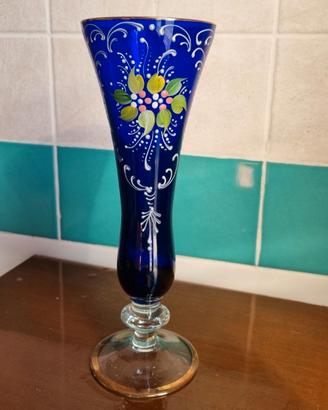 Vaso vetro di Murano Gupex blu cobalto – oro 24 k