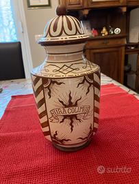 Vaso da farmacia in ceramica Vintage 1931
