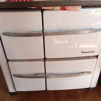 Stufa a legna Marocchi bianca – vintage – 2 pezzi