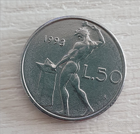 Moneta da collezione 50 lire 1993 piccola