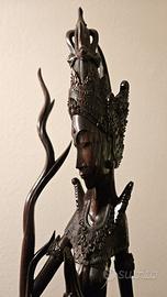 Statuetta di dea balinese in palissandro 68 cm