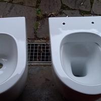 vaso e bidet filo muro marca Axa