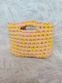 Borsa Hobo handmade Rosa & Giallo