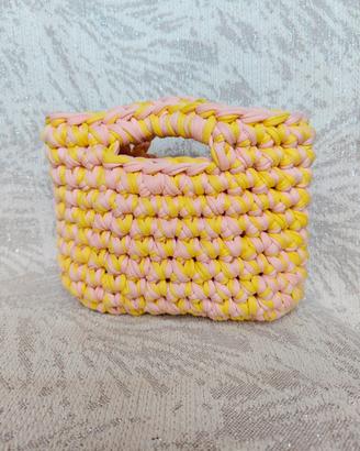 Borsa Hobo handmade Rosa & Giallo