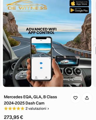 Dash cam per mercedes gla ecc anno 2025