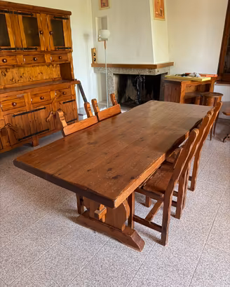Tavolo tipico sardo in legno massello + 4 sedie