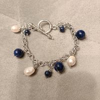 bracciale con lapislazzuli e perle 