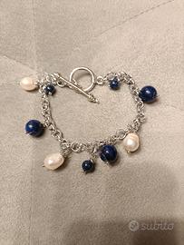 bracciale con lapislazzuli e perle 