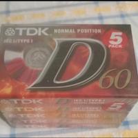 Audiocassette vergini TDK D60 60 minuti  5 pezzi