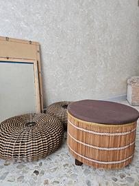 Set tre puff in bamboo