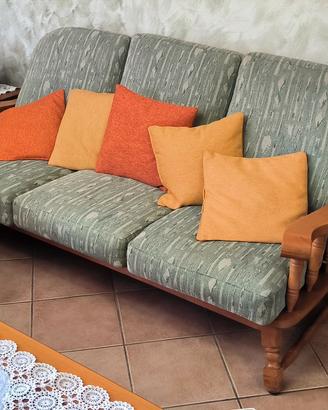 Divano 3 posti + 2 poltrone vintage stile danese