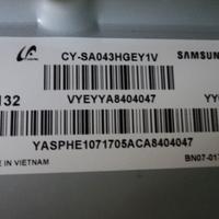 Samsung UE43AU807 pannello display  CY-SA043HGEY1V