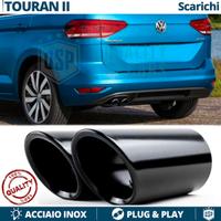 TERMINALI di Scarico VW TOURAN 2 Acciaio INOX Nero