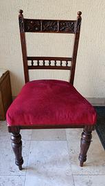 sedia 1900 legno massello rossa