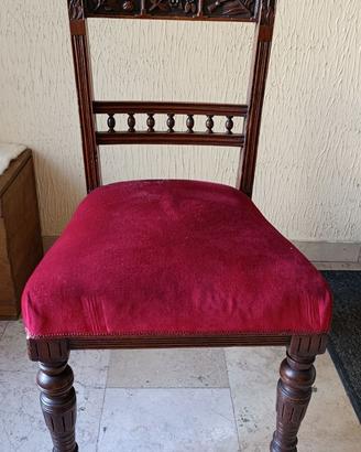 sedia 1900 legno massello rossa