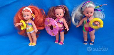 Lotto 3 mini Furga EVA vintage doll moda mare