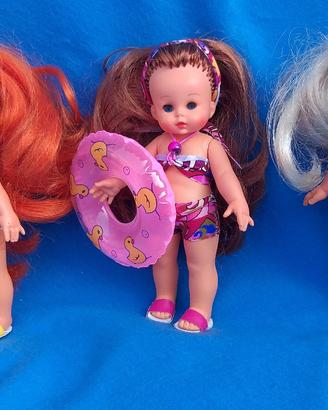 Lotto 3 mini Furga EVA vintage doll moda mare