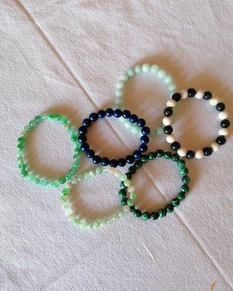 lotto di bracciali elastici pietra dura