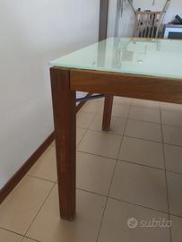 Tavolo IKEA 160x90 piano in vetro smerigliato
