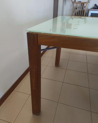 Tavolo IKEA 160x90 piano in vetro smerigliato