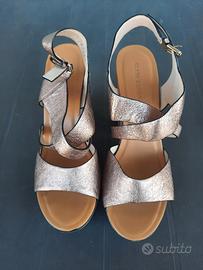 Zanon sandalo oro rosa n.38 con zeppa