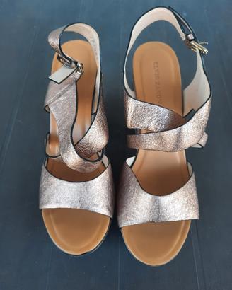 Zanon sandalo oro rosa n.38 con zeppa