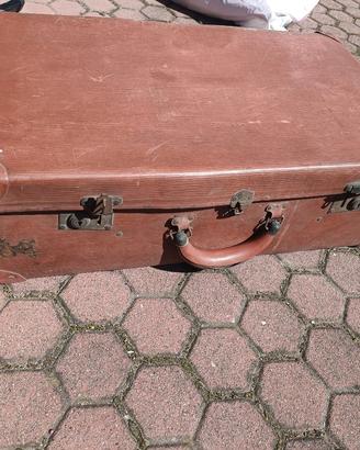 Valigia vintage rigida marrone