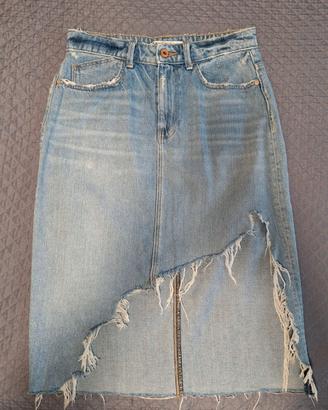 Gonna midi di jeans Zara