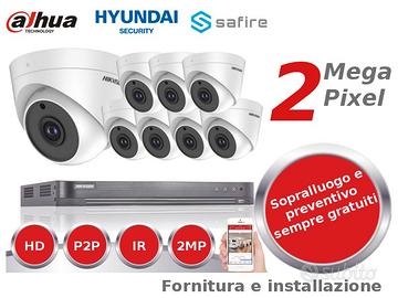 Kit videosorveglianza professionale 8 CAM - 2 MP