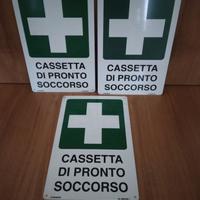 N° 3 cartelli CASSETTA PRONTO SOCCORSO nuovi