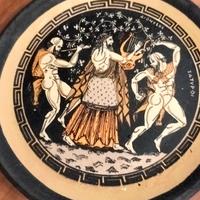 Piatto Decorativo Greco in Ceramica - Dioniso e Sa