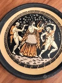 Piatto Decorativo Greco in Ceramica - Dioniso e Sa