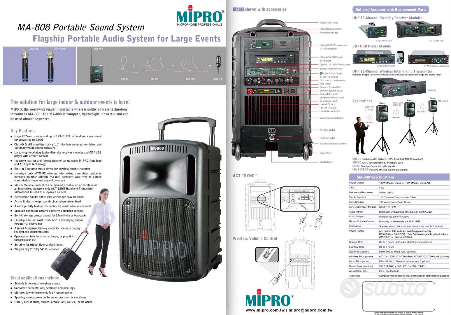 Mipro MA-808 - Audio/Video In vendita a Milano