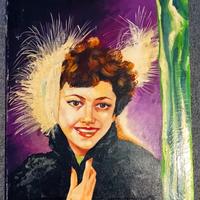Quadro pittura anno 1954 sorriso di donna. Firmato