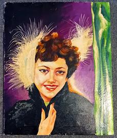 Quadro pittura anno 1954 sorriso di donna. Firmato
