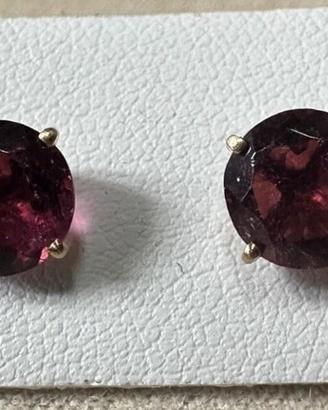 ORECCHINI ORO GIALLO 18kt. TORMALINE / RUBELLITE